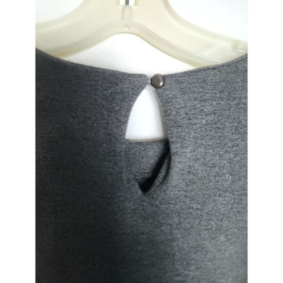 J. McLauglin Grey w/Black Animal Print 3/4 Sleeves Ponte Shift Dress sz Medium - Picture 7 of 10